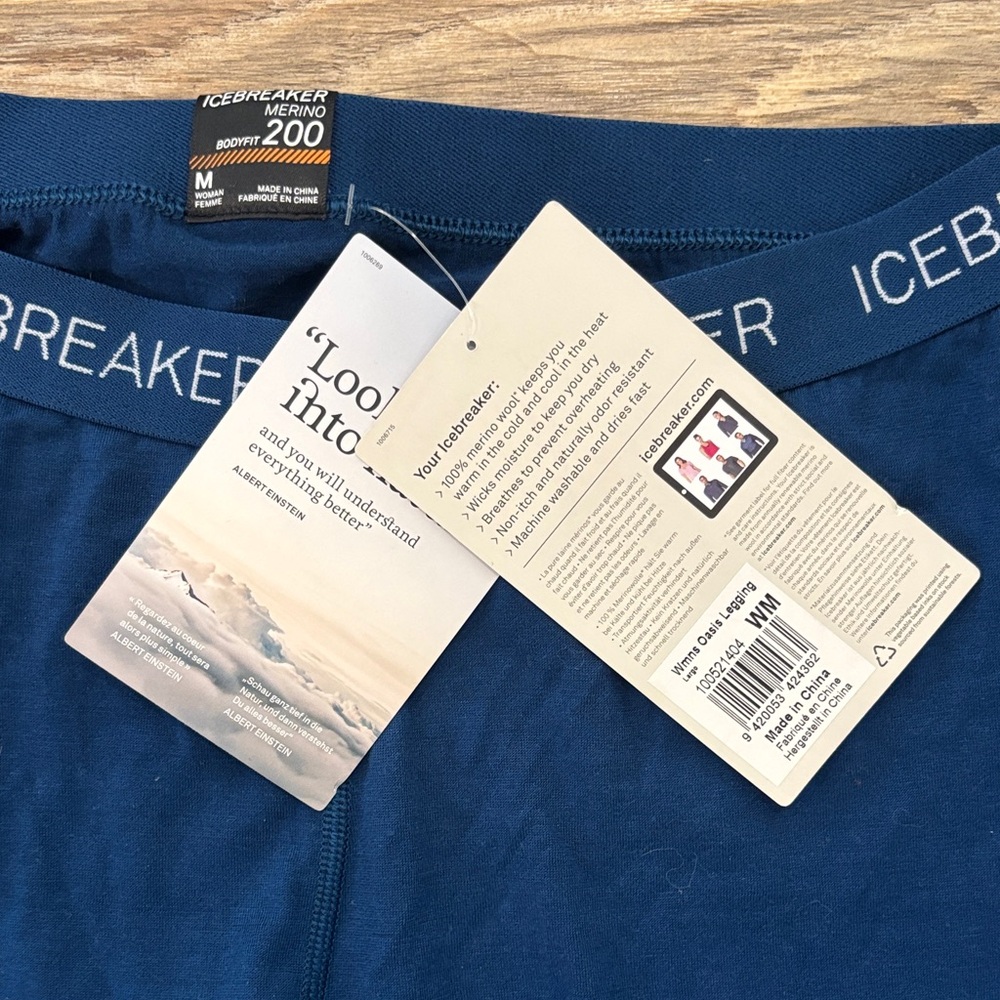 Icebreaker Merino 200 Oasis Thermal Leggings Navy Blue Women's Size Medium NWT - Picture 4 of 9